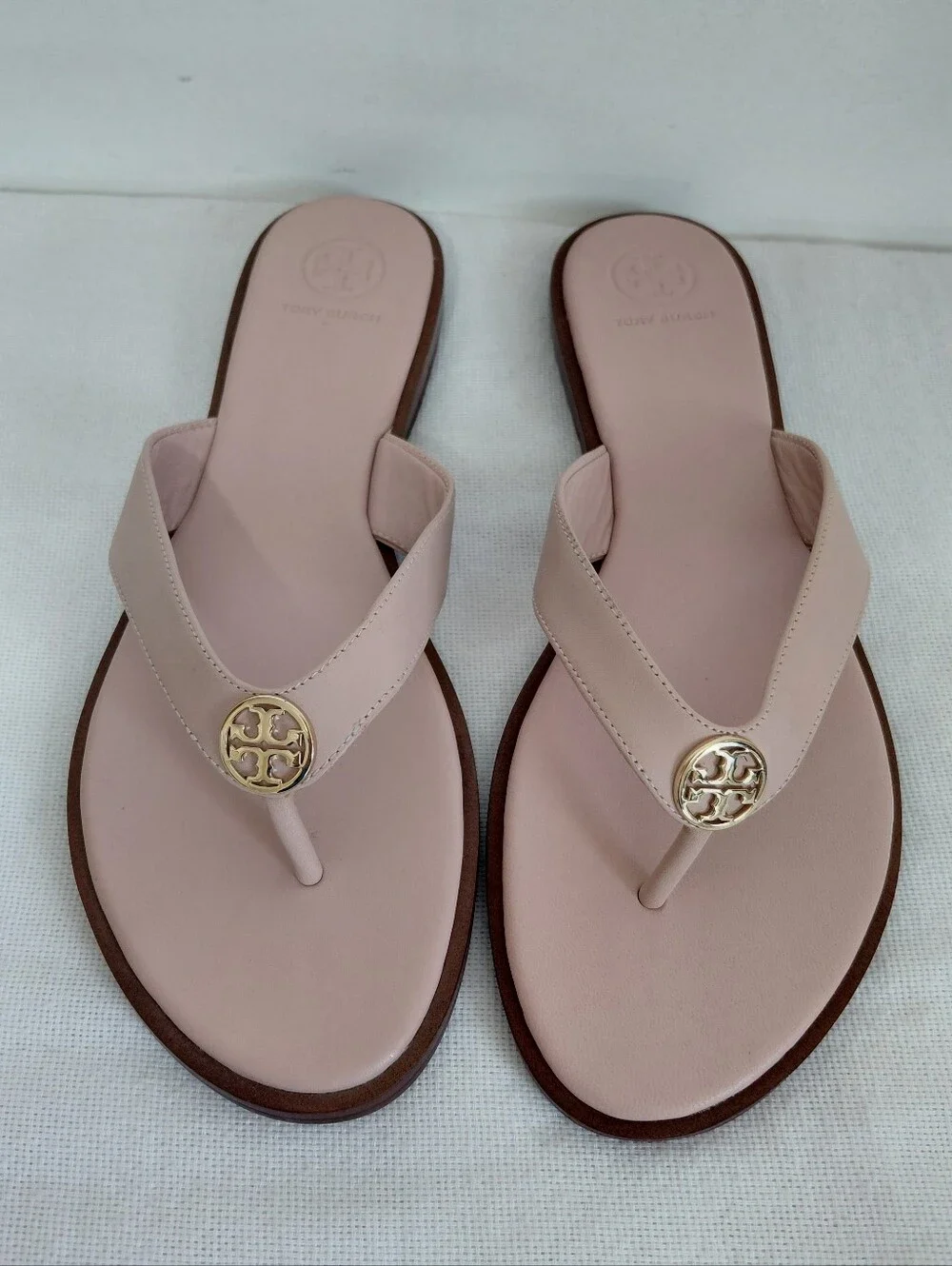 New Tory Burch Pink Benton Flip Flop Sandals Size 9
